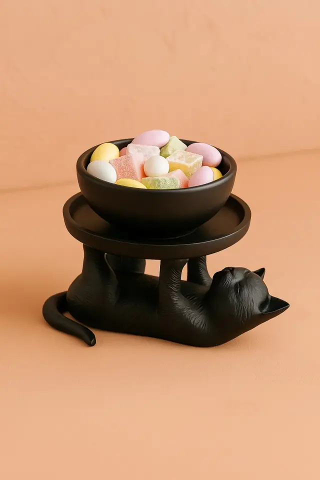 Kedi Sunumluk Tabak Siyah 14 X 14