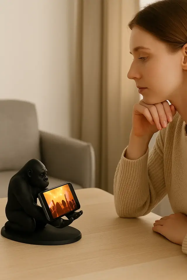 Goril Figür Telefon Kalem Tutucu 13 X 13 Cm