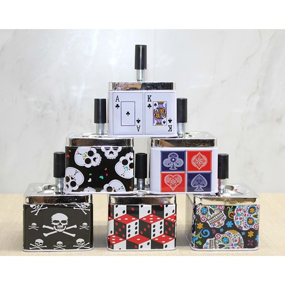 Metal Renkli Basmalı Küllük