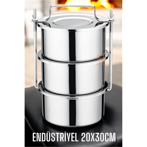 Sefer Tası Endüstriyel Yemek Kabı 430 Paslanmaz Çelik  XXL 20X10 CM