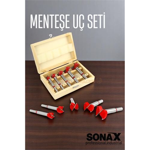 Menteşe Uç Seti Ahşap Freze Bıçağı Yuvarlak Panc 5 Adet Çantalı Takım