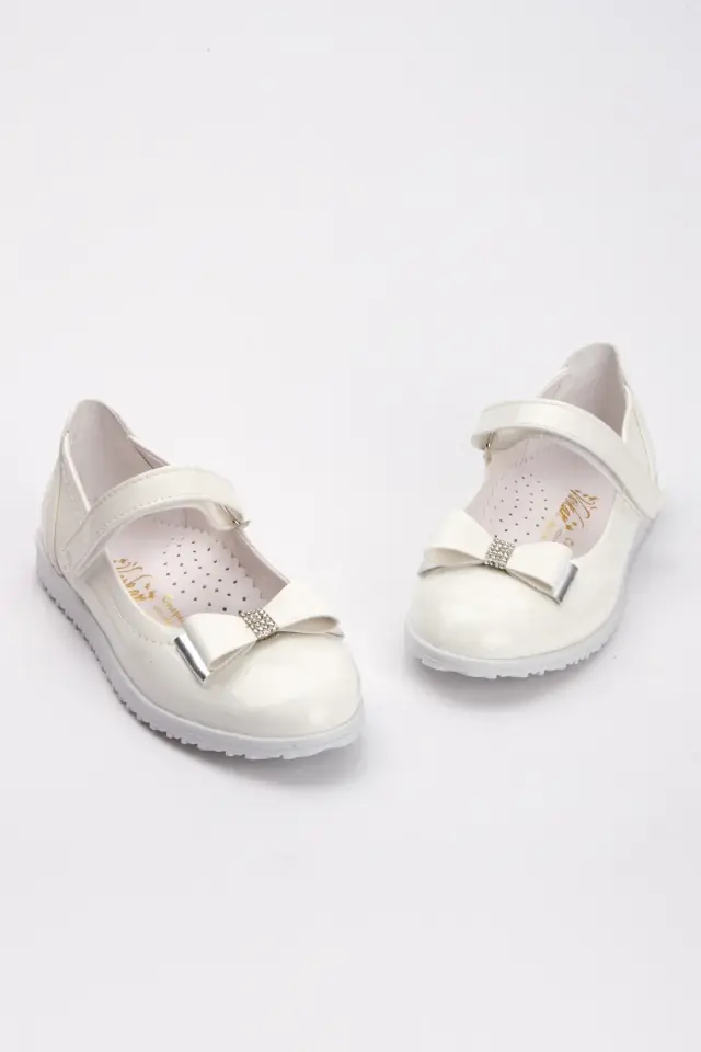 Kırık Beyaz Kaymaz Taban Bayramlık Çocuk Babet