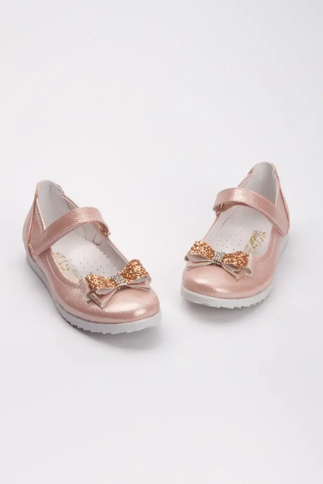 Pudra Pembe Kaymaz Taban Kız Çocuk Babet