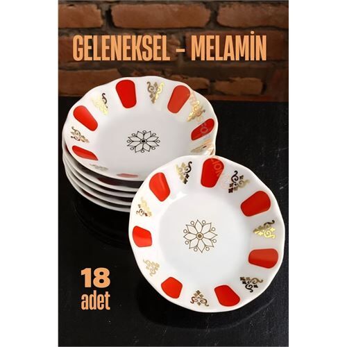 Melamin Çay Tabağı 18 Adet Geleneksel Türk Çay Bardağı Altlığı