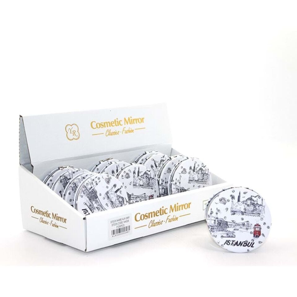 Taşlı İstanbul Tasarımı El Aynası İnce