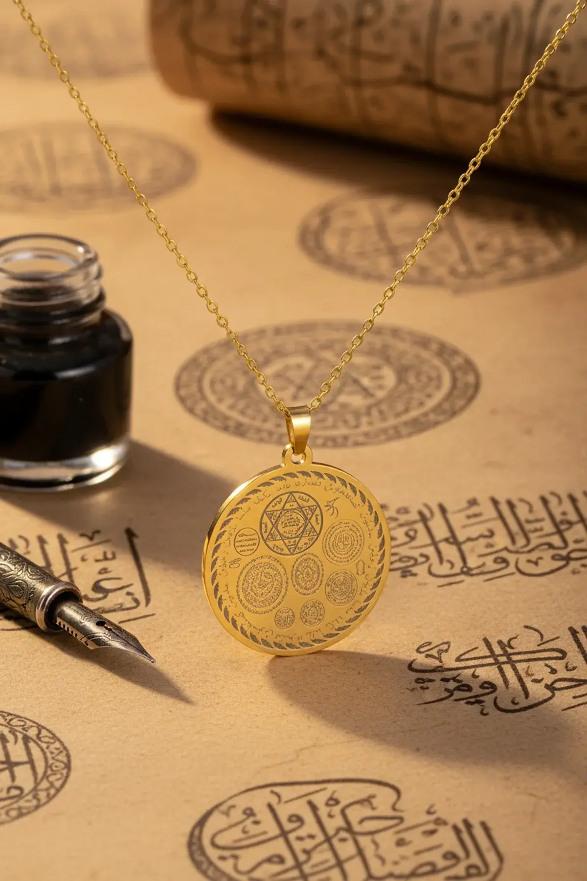 Altın Renk Titanyum Kaplama Çelik Kolye Paslanmaz Zincir Kararmaz, Paslanmaz Dayanıklı