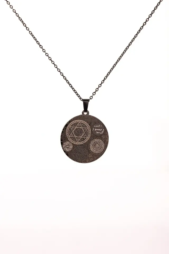 Siyah Renk Titanyum Kaplama Çelik Kolye Paslanmaz Zincir Kararmaz