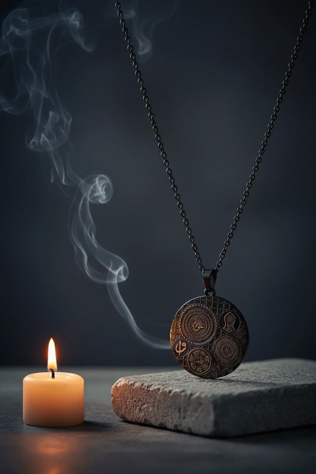 Siyah Renk Titanyum Kaplama Çelik Kolye Paslanmaz Zincir Kararmaz