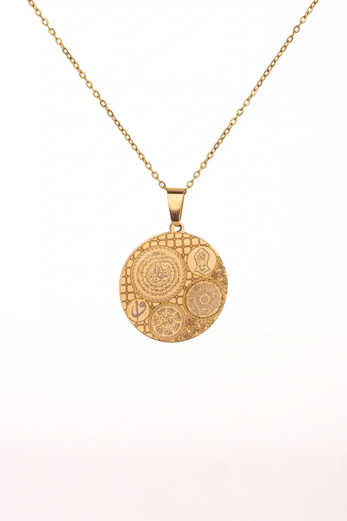 Altın Renk Titanyum Kaplama Çelik Kolye Paslanmaz Zincir Kararmaz