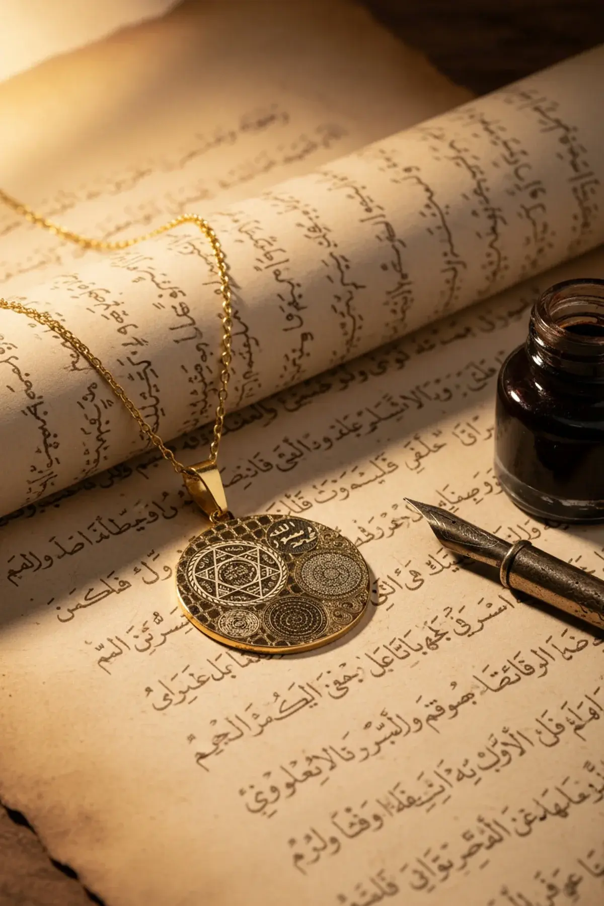 Altın Renk Titanyum Kaplama Çelik Kolye Paslanmaz Zincir Kararmaz