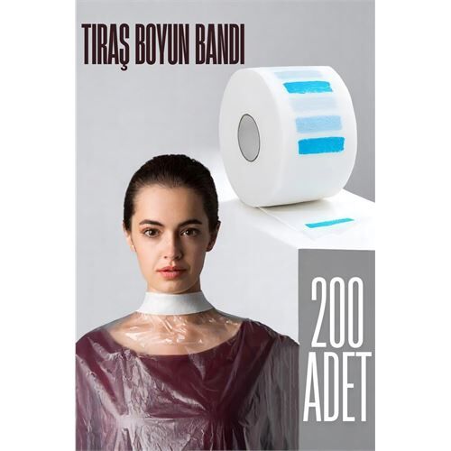 Kuaför Tıraş Boyun Bandı - Berber Boyun Bandı Tek Kullanımlık Boyun Bandı 200 Adet