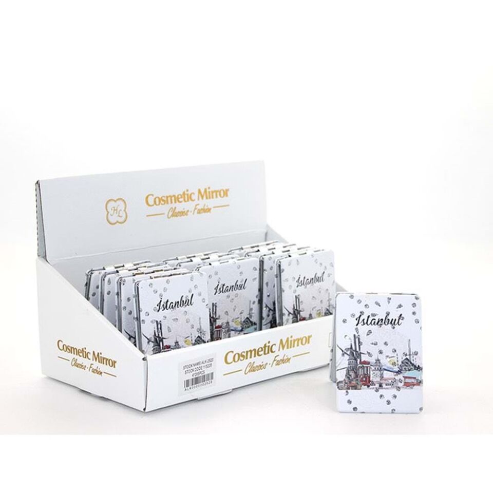 Taşlı İstanbul Tasarımı El Aynası İnce