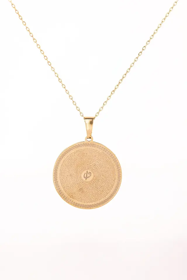 Altın Renk Yasin-i Şerif Çelik Kolye Paslanmaz Zincir Kararmaz