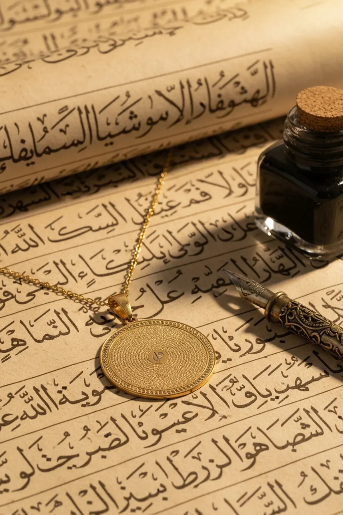 Altın Renk Yasin-i Şerif Çelik Kolye Paslanmaz Zincir Kararmaz