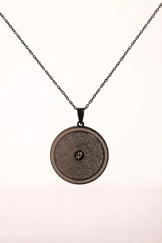 Siyah Renk Yasin-i Şerif Çelik Kolye Paslanmaz Zincir Kararmaz