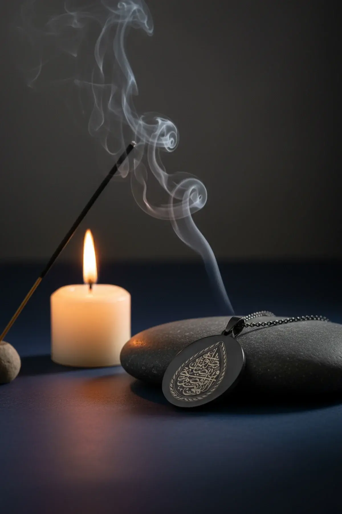 Siyah Renk İlâhe Ente Maksûdî Çelik Kolye Paslanmaz Zincir Kararmaz