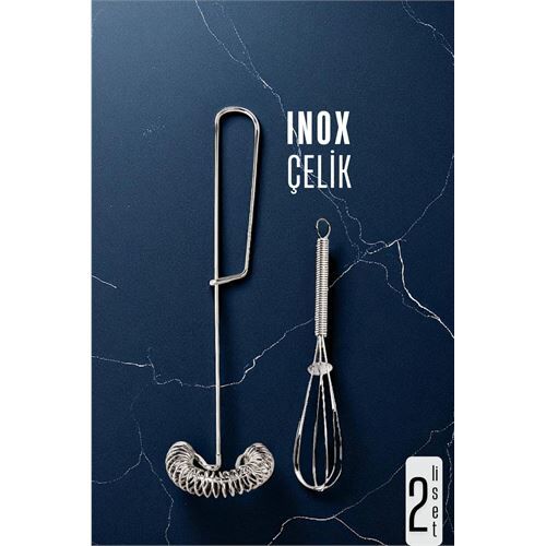 Inox Çelik Çırpıcı + Mini Çırpıcı Seti