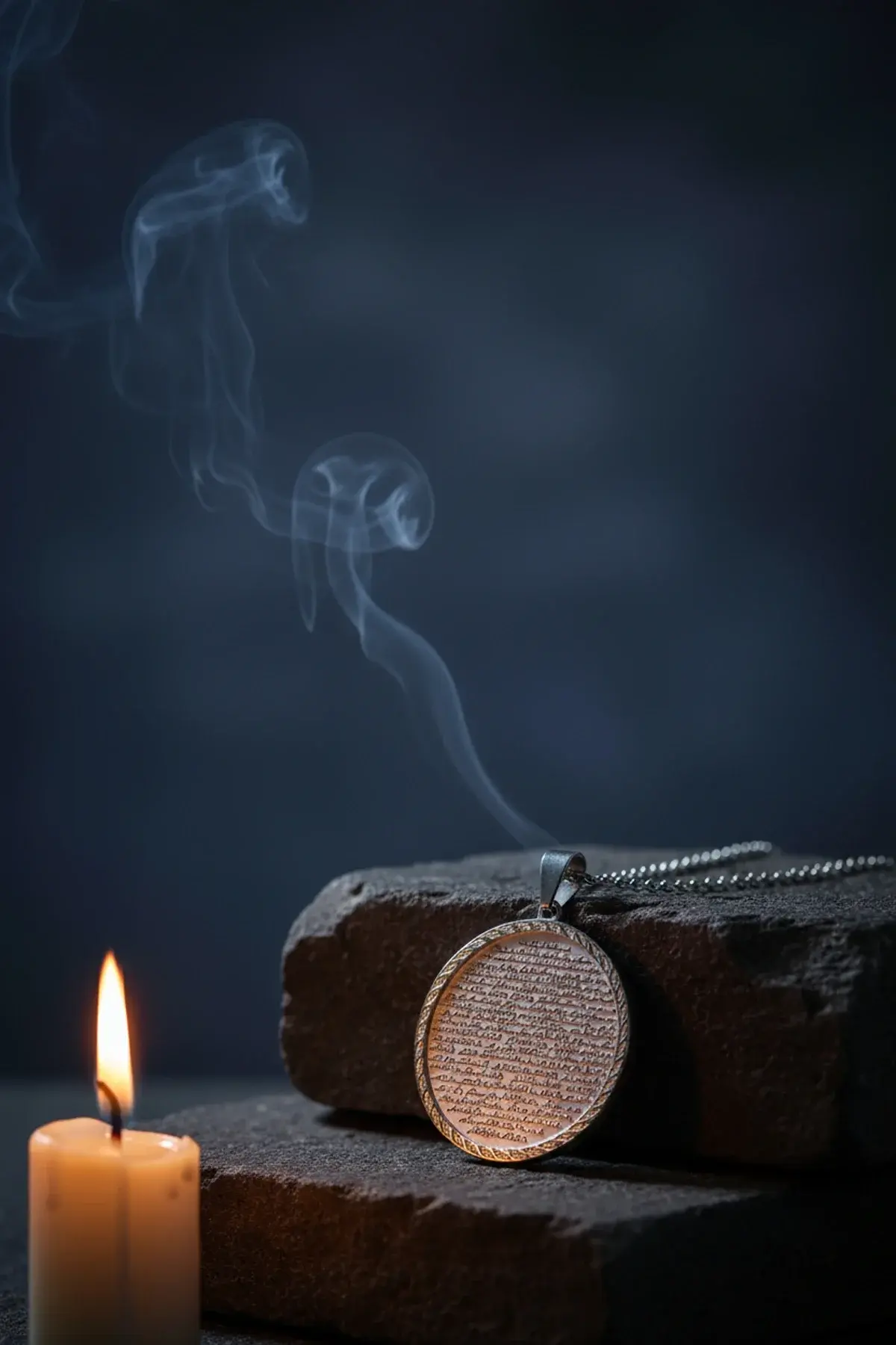 Gümüş Renk Vakıa Suresi Yazılı Çelik Kolye Kararmaz Paslanmaz Zincirli Unisex Kolye