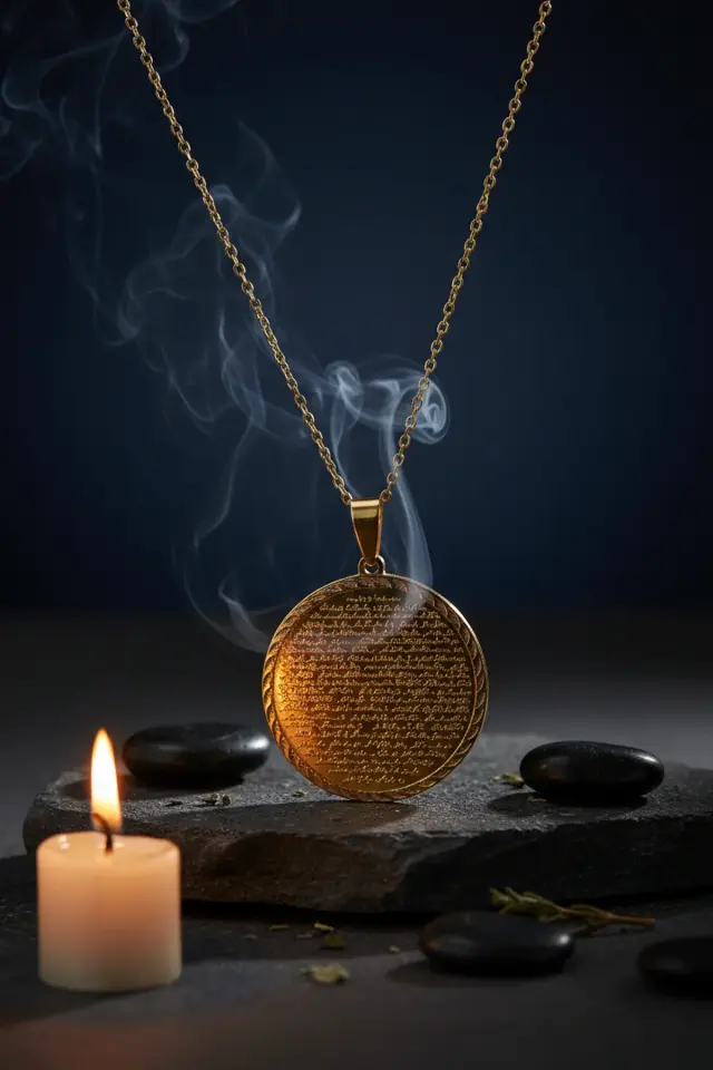 Altın Vakıa Suresi Yazılı Çelik Kolye Kararmaz Paslanmaz Zincirli Unisex Kolye