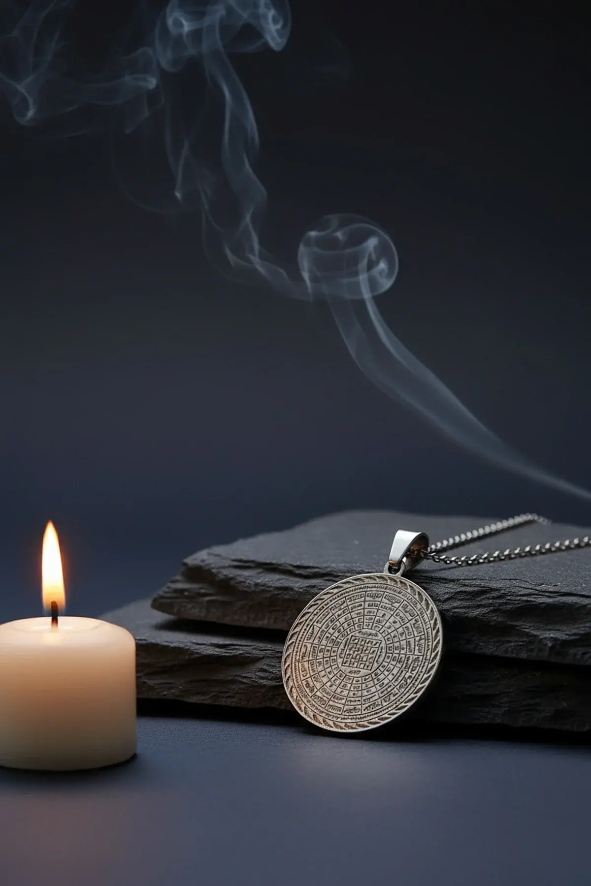 Gümüş Renk Cennetül Esma Yazılı Çelik Kolye Kararmaz Paslanmaz Zincirli Unisex Kolye