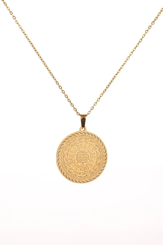 Altın Renk Cennetül Esma Yazılı Çelik Kolye Kararmaz Paslanmaz Zincirli Unisex Kolye