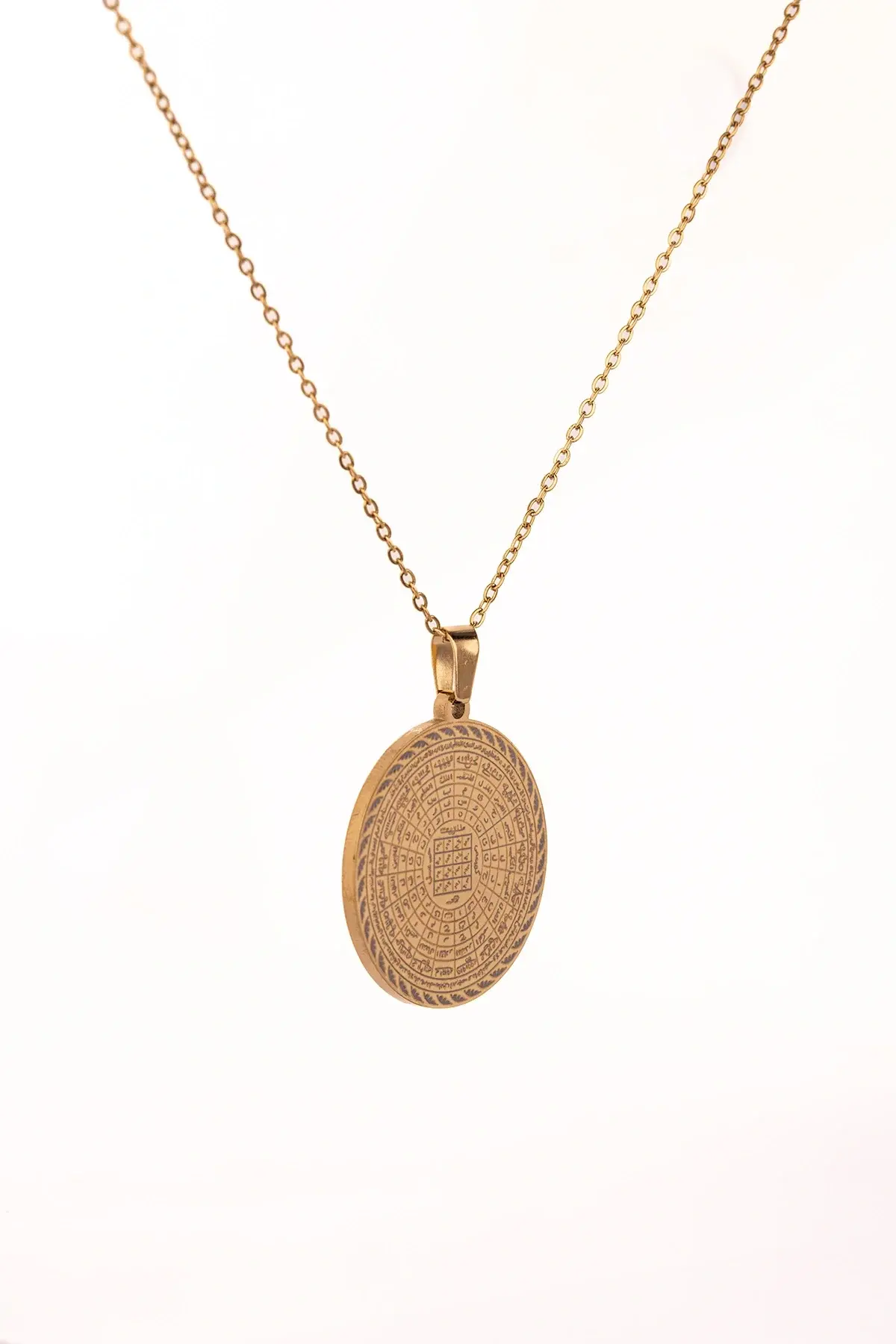 Altın Renk Cennetül Esma Yazılı Çelik Kolye Kararmaz Paslanmaz Zincirli Unisex Kolye