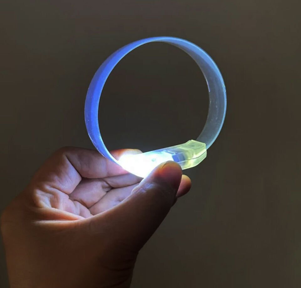 3 Modlu Pilli LED Işıklı Esnek Parti Bilekliği Beyaz