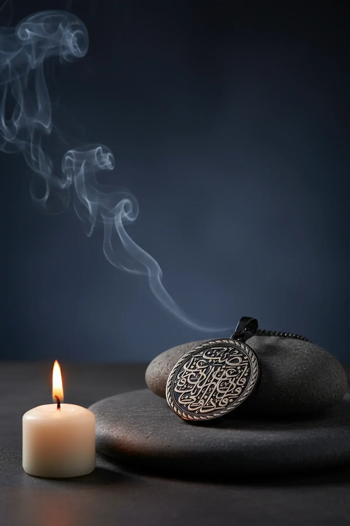 Siyah Renk İnşirah Suresi Yazılı Çelik Kolye Paslanmaz Kararmaz Zincir Manevi Takı