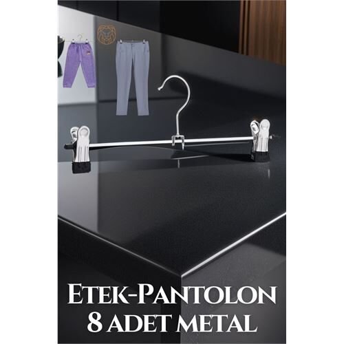 Metal Etek Pantolon Askısı - Mandallı Etek Askısı Pantolon Askısı 8 Adet