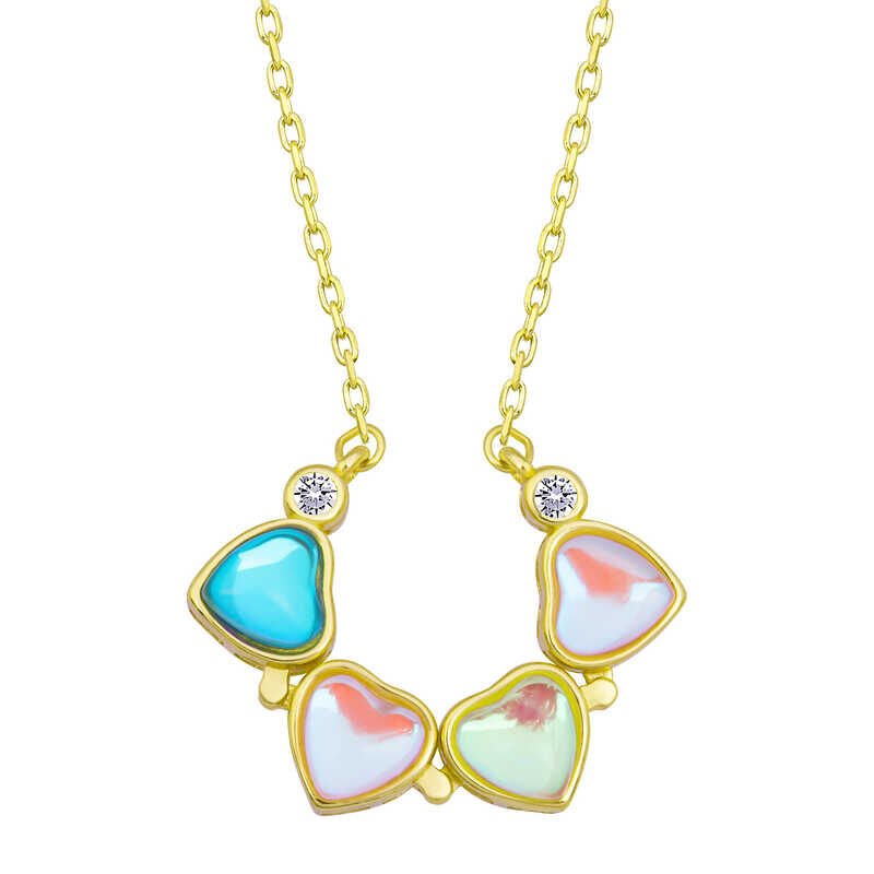 925 Ayar Gümüş Renkli Açılabilen Yonca Kadın Gümüş Kolye