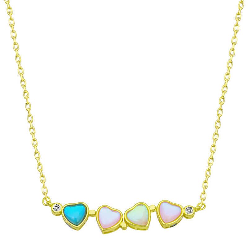 925 Ayar Gümüş Renkli Açılabilen Yonca Kadın Gümüş Kolye