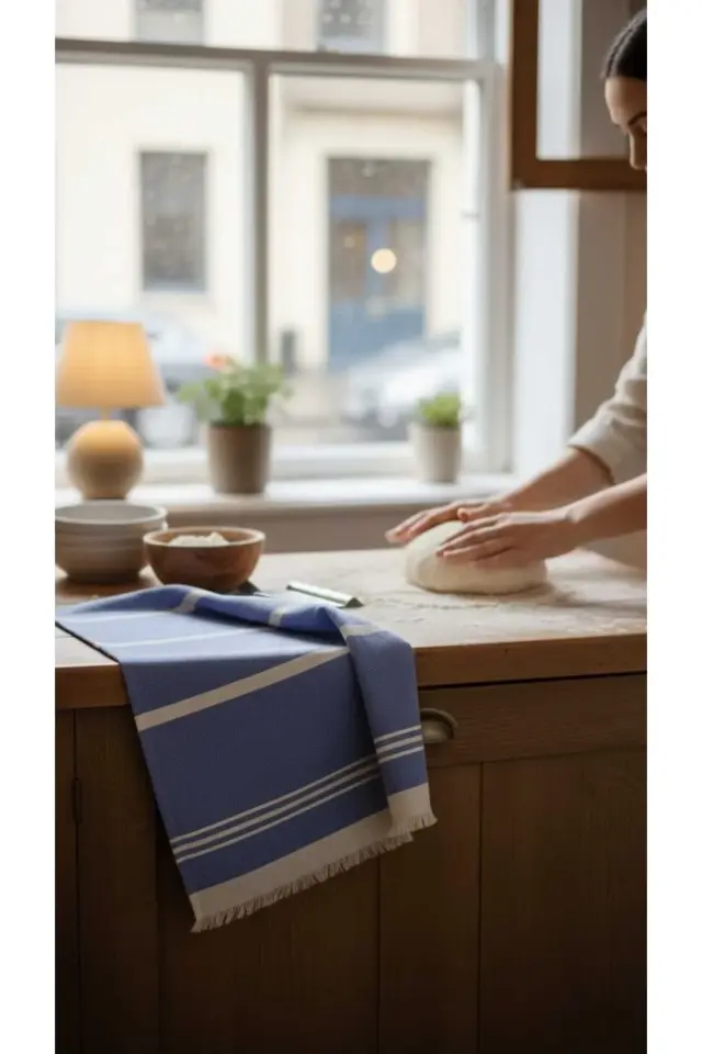 Pamuklu Mutfak Havlusu Püsküllü Emici El Ve Kurulama Bezi