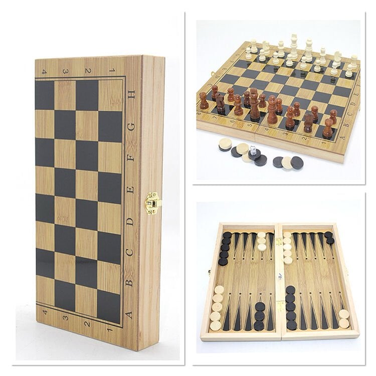 Ahşap Satranç ve Tavla Seti