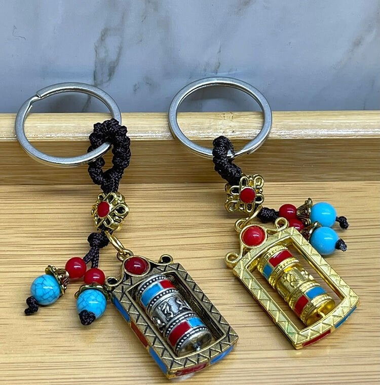 Metal Feng Shui Şans Çarkı Anahtarlık