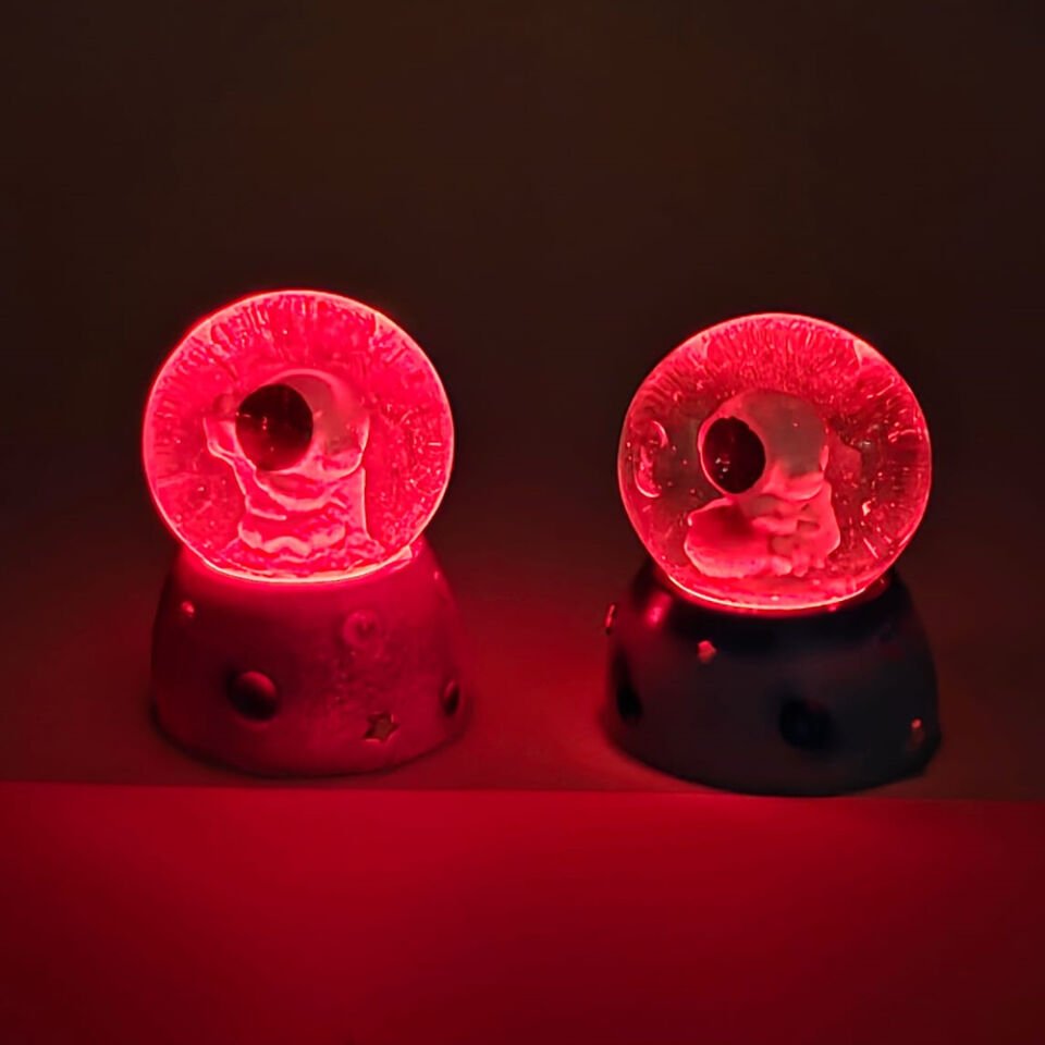 Işıklı Mini Sevimli Astronot Kar Küresi