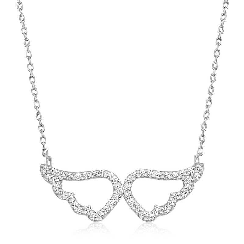 925 Ayar Gümüş Melek Kanadı Kadın Gümüş Kolye