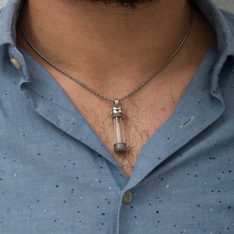 Gümüş İçi Açılabilen Muska Kabı Cevşen Kolye