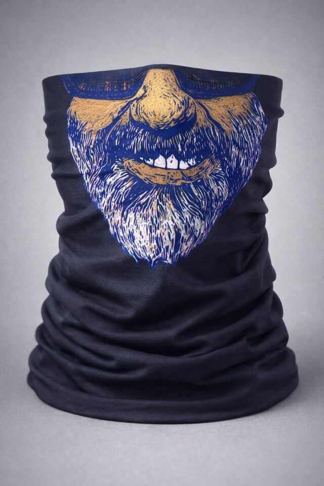 Sakallı Yüz Desenli Baf Buff – Çok Amaçlı Boyunluk