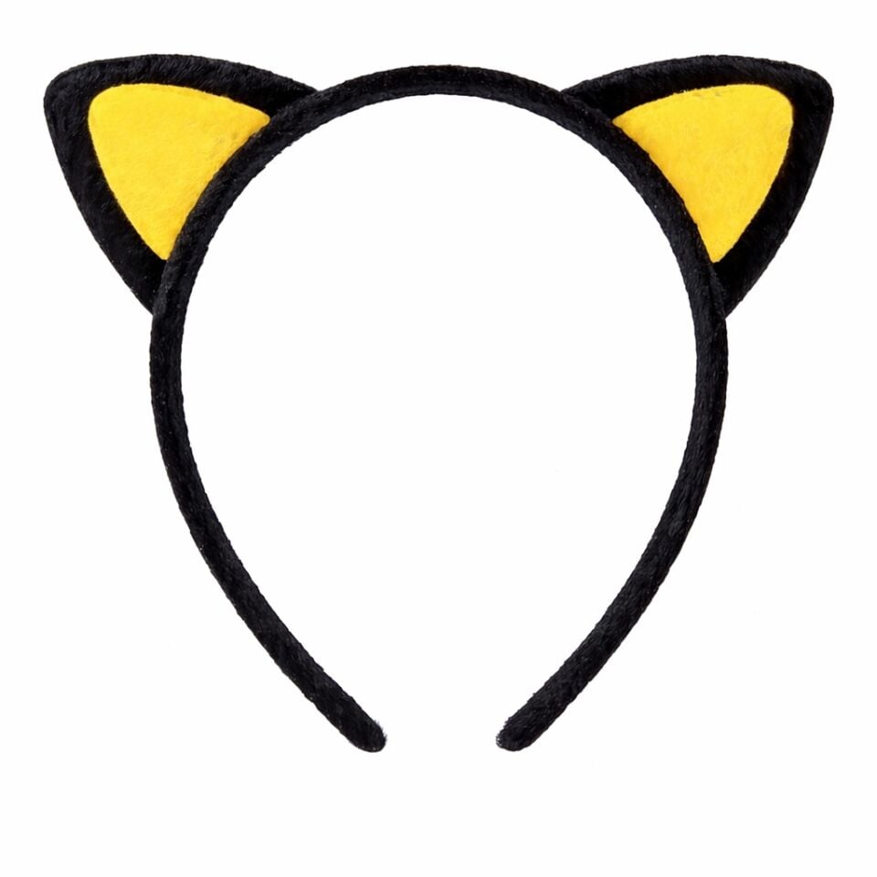 Peluş Kedi Kulak Taç Sarı Siyah