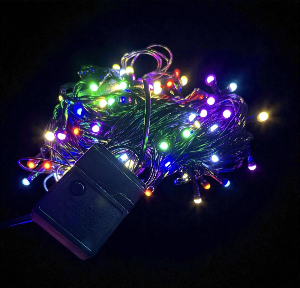 10m 100 Led Damla Uçlu RGB Işık SİYAH Kablo